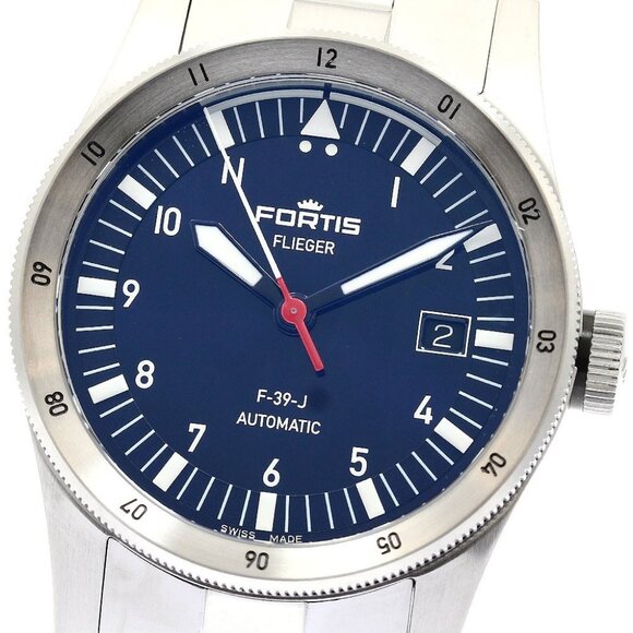 FORTIS Flieger F422.0007 F-39-J Date black Dial Automatic Men's Watch_897440 - Picture 1 of 7